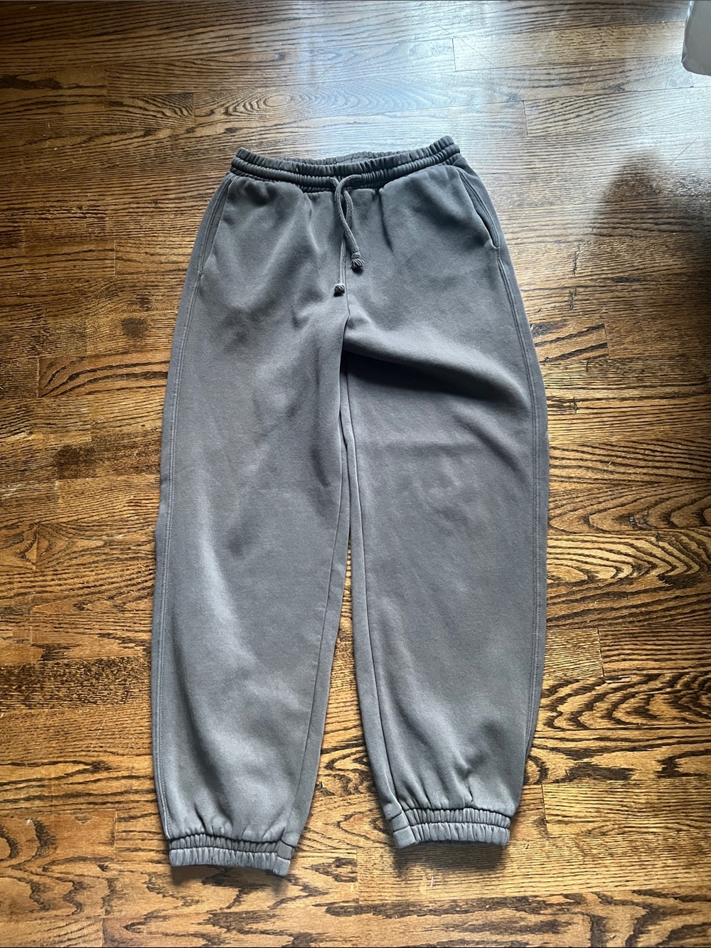 Zara Men Charcoal Gray Sweatpants with Drawstring